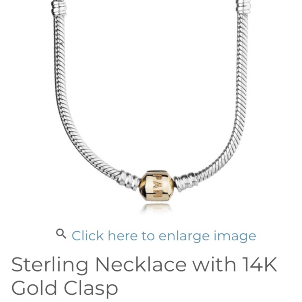 Rare and retired pandora necklace with 14k clasp